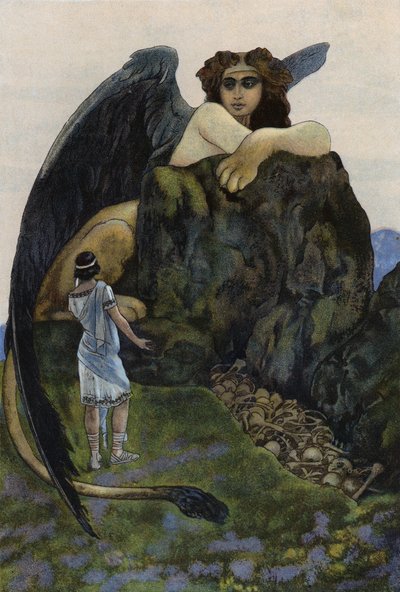 Oidipus ja sfinksi (väri lito) tekijältä Artus Scheiner