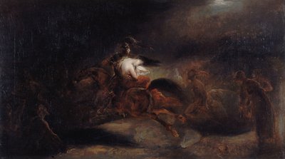 Lenore. Kuolleet matkustavat nopeasti, c. 1830. tekijältä Ary Scheffer