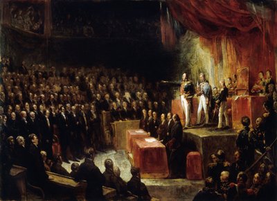 Louis-Philippe vannoo perustuslakivalan jaostojen edessä 9. elokuuta 1830 1830. tekijältä Ary Scheffer