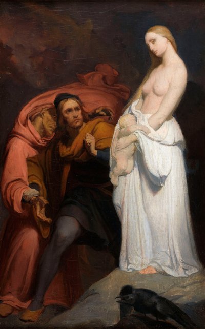 Marguerite pitelee kuollutta lastaan, n. 1846. tekijältä Ary Scheffer