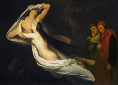 Paolo ja Francesca, 1854 tekijältä Ary Scheffer