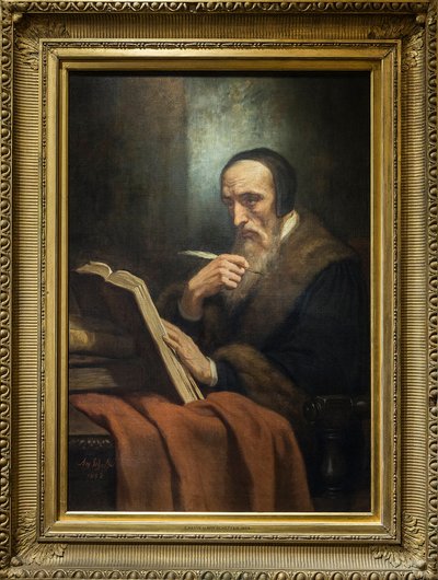 Muotokuva John Calvinista (Jean Cauvin), ranskalainen kirjailija, teologi ja pastori protestanttisen uskonpuhdistuksen aikana (1509-1564) - maalaus Ary Schefferistä (1795-1858). musee de la vie romantique - Pariisi tekijältä Ary Scheffer