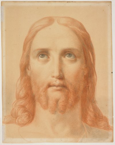 Luonnos teokseen *Christus Consolator* (etupuoli); luonnos naisen profiilipäästä (takapuoli) tekijältä Ary Scheffer