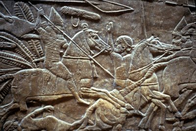 Ashurbanipal Til-Tuban taistelussa 650-620 eKr tekijältä Assyrian