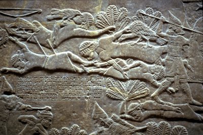 Ashurbanipal Til-Tuban taistelussa 650-620 eKr tekijältä Assyrian