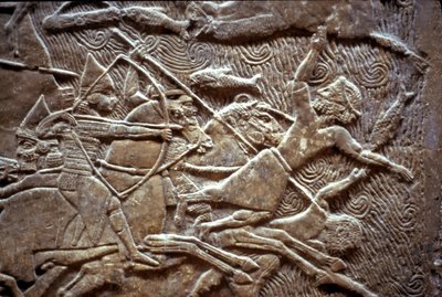 Ashurbanipal Til-Tuban taistelussa 650-620 eKr tekijältä Assyrian