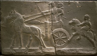 Vaunu ja ratsuväki, 800-luku. eKr tekijältä Assyrian