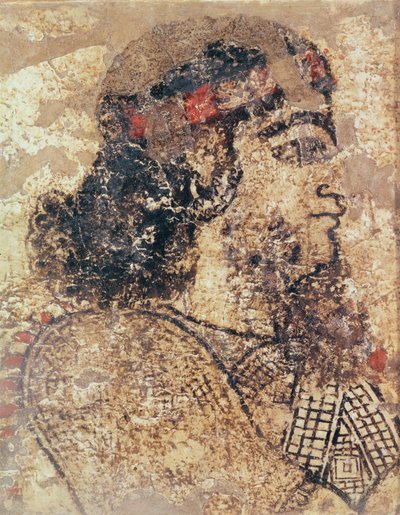 Parrakkaan miehen pää Tell-Ahmarista, Syyriasta tekijältä Assyrian