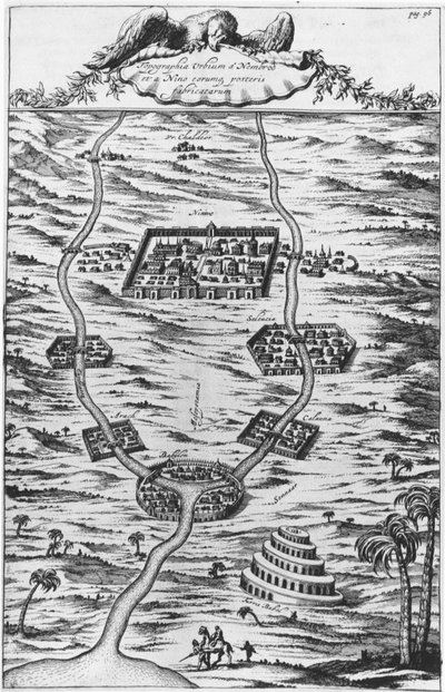 Mesopotamia, tiikeri ja Eufrat - elokuvassa "" Tirris Babel", kirjoittanut Athanasie Kirecheri S.J., Amsterdam tekijältä Athanasius Kircher