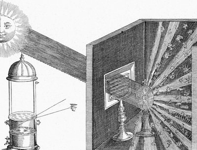 Auringonvalon taittuminen ja sironta tekijältä Athanasius Kircher
