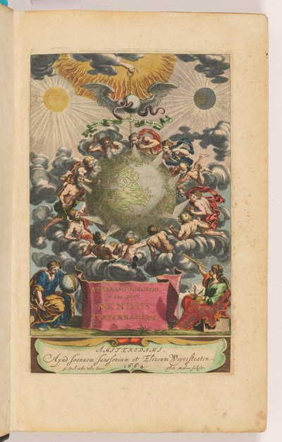 Mundus Subterraneuksen otsikkosivu tekijältä Athanasius Kircher