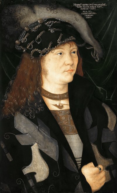 Saksa: Heinrich V. Mecklenburgin Henrik V:n muotokuva tekijältä attributed to Jacopo de