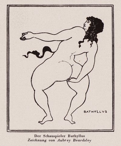Bathyllus, roomalainen tanssija ja pantomimus-soittaja (kynä ja muste) tekijältä Aubrey (after) Beardsley