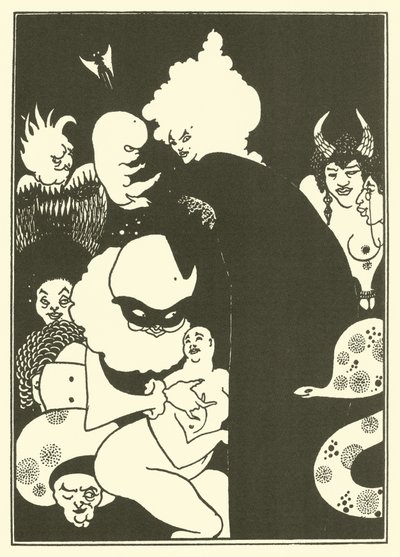 Lucianin oudot olennot (litografia) tekijältä Aubrey (after) Beardsley