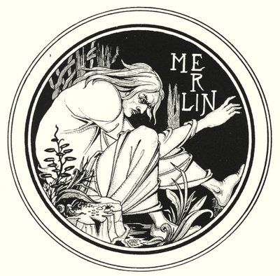 Merlin (kaiverrus) tekijältä Aubrey (after) Beardsley