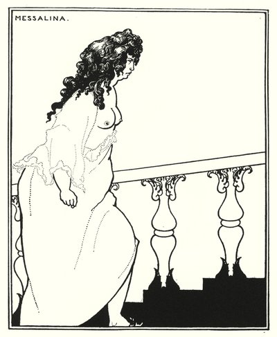 Messalina palaamassa kylvystä (kaiverrus) tekijältä Aubrey (after) Beardsley