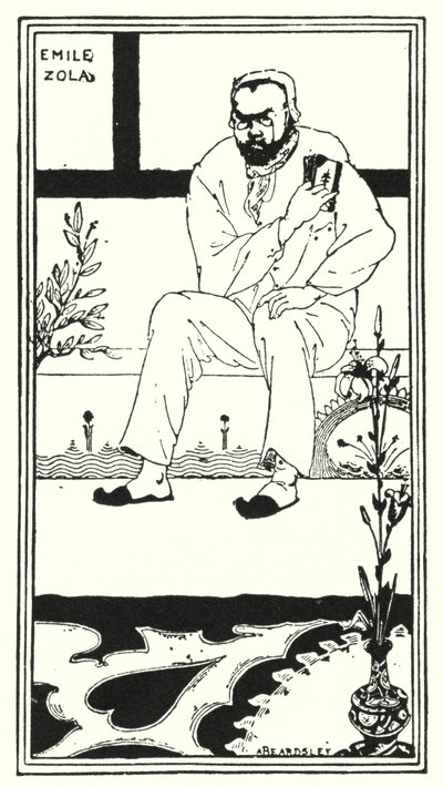 Emile Zolan muotokuva (kaiverrus) tekijältä Aubrey (after) Beardsley