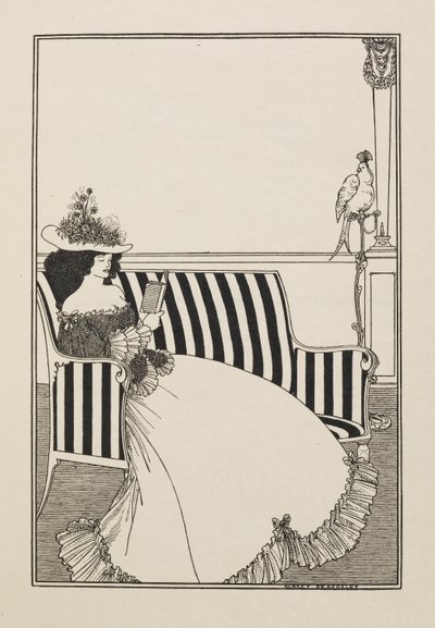 Katalogin kansi viidenkymmenen piirustuksen toisesta kirjasta tekijältä Aubrey Beardsley