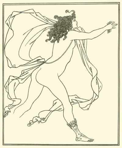 Apollo jahtaa Daphnea tekijältä Aubrey Beardsley