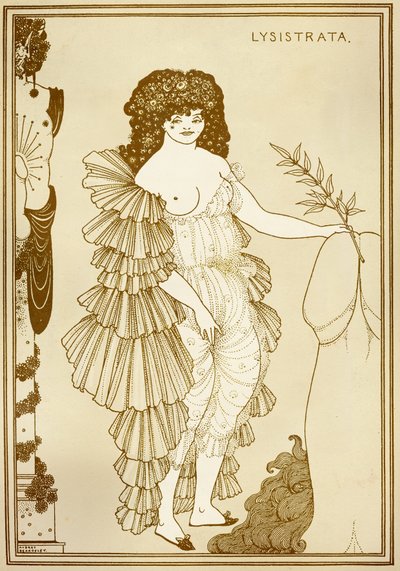 Aubrey BEARDSLEY (1872-1898) kuvitus kappaleeseen "Lysistrata" (411 at tekijältä Aubrey Beardsley