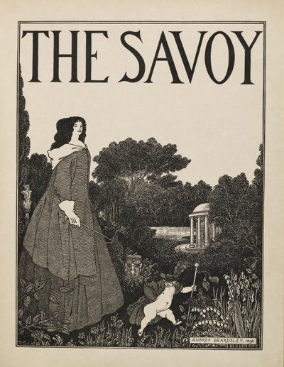 "The Savoy"-lehden nro 1 kansisuunnittelu viidenkymmenen piirustuksen kirjasta tekijältä Aubrey Beardsley