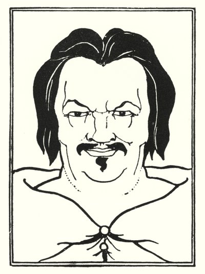 Kannen muotoilu, sivu tekijältä Aubrey Beardsley