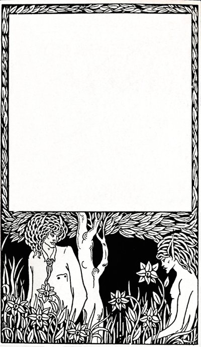 Suunnittelu Pagan Papers -lehteen, 1893, 1914 tekijältä Aubrey Beardsley