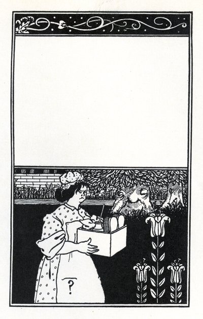 H.D. Traillin teoksen "The Barbarous Britishers" kannen suunnittelu. tekijältä Aubrey Beardsley