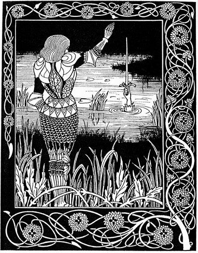 Lady of the Lake lunasti Excaliburin vuonna 1893 tekijältä Aubrey Beardsley