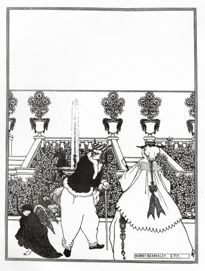 Etukannen suunnittelu The Savoylle, 1896 tekijältä Aubrey Beardsley