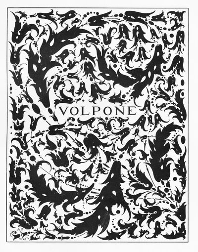 "Volponen" etukappale, 1898 tekijältä Aubrey Beardsley