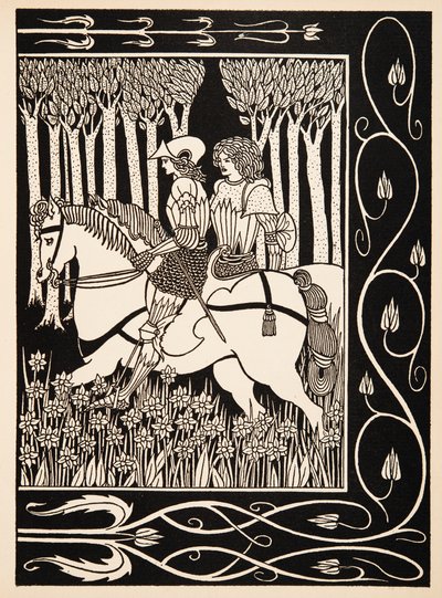 Kuinka kuningas Mark ja sir Dinadan kuulivat sir Palomidesin surun ja murheen La Beale Isoudin puolesta. tekijältä Aubrey Beardsley