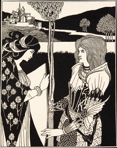 Miten Morgan Le Fay antoi Sir Tristramille kilven (yksityiskohta) tekijältä Aubrey Beardsley