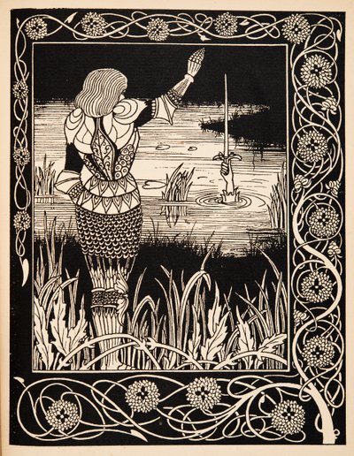 Kuinka Sir Bedivere heitti miekan Excalibur veteen tekijältä Aubrey Beardsley