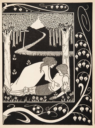 Kuinka Elaine-rouva tunsi Sir Launcelotin,1894(kaiverrus). tekijältä Aubrey Beardsley