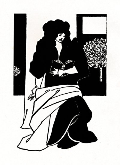 Kuvitus Morte DArthurilta, 1893-1894, 1923 tekijältä Aubrey Beardsley