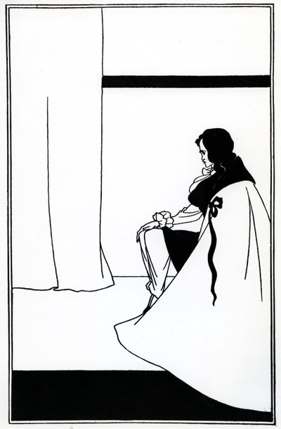 Kuvitus Edgar Allan Poen teokseen The Fall of the House of Usher, 1894 tekijältä Aubrey Beardsley