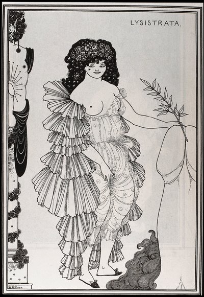 Lysistraatti suojelee hänen sukupuoliaan tekijältä Aubrey Beardsley