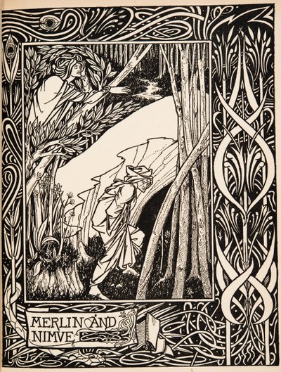 Merlin ja Nimue tekijältä Aubrey Beardsley