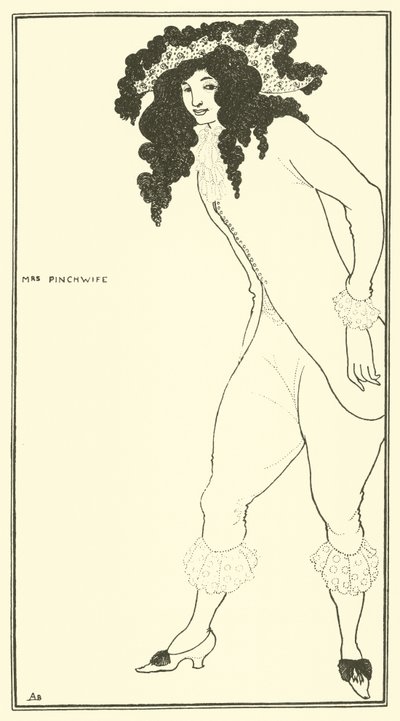 Rouva Pinchwife tekijältä Aubrey Beardsley