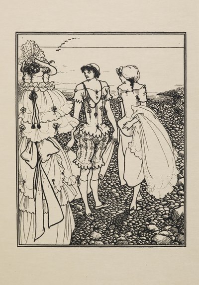 Dieppe Beachillä (Uimarit), viidenkymmenen piirroksen kirjasta tekijältä Aubrey Beardsley