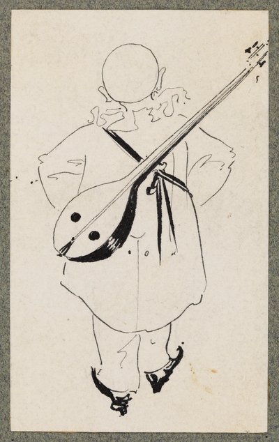 Pierrot mandoliinilla, 1894 tekijältä Aubrey Beardsley