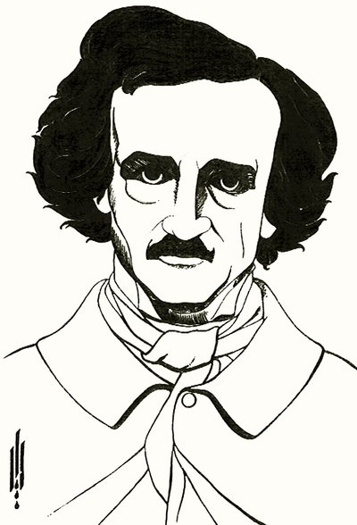 Edgar Allan Poen muotokuva, 1894 tekijältä Aubrey Beardsley