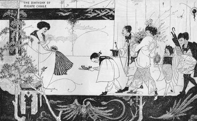 Madame Cigalen syntymäpäivä vuonna 1893 tekijältä Aubrey Beardsley
