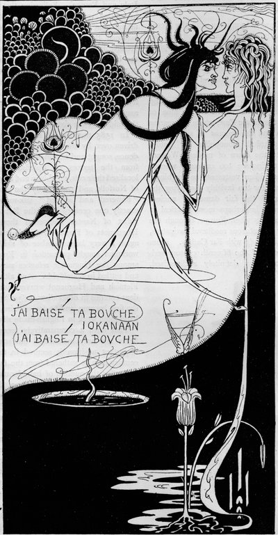 Huipentuma, c1893 tekijältä Aubrey Beardsley