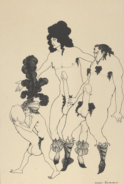 The Lacedemonian Ambassadors, The Lysistrata of Aristophanes, noin. 1926. tekijältä Aubrey Beardsley