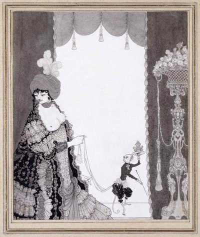 Nainen apinan kanssa, 1897. tekijältä Aubrey Beardsley