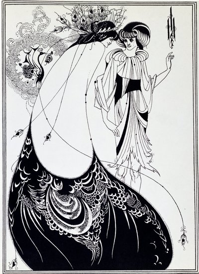 Peacock-hame. Oscar Wilden kuvitus Salomesta - Piirustus tekijältä Aubrey Beardsley