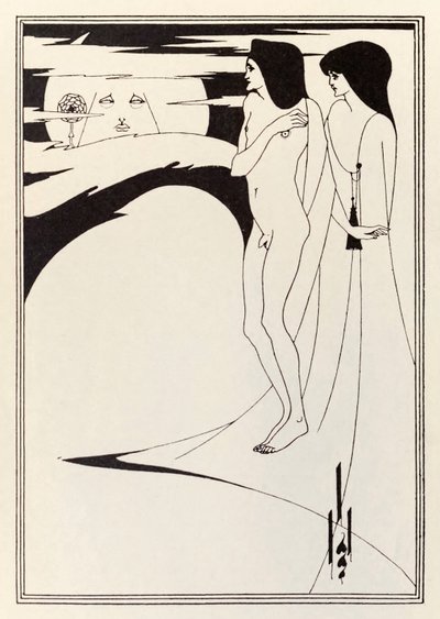 "nainen ja kuu" tekijältä Aubrey Beardsley