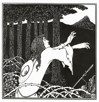 Tannhauserin paluu Venusbergiin, Venuksen ja Tannhauserin tarinasta, 1895 tekijältä Aubrey Beardsley